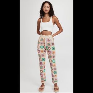 Free People Women’s Crochet Multi-color Zuri Mom Jeans